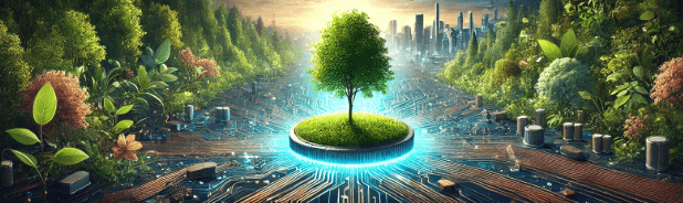 Waldmotiv als Symbol für freiwilliges Umweltengagement